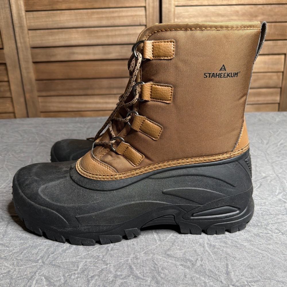 Staheekum Snow Boot Mens 12 Cold Weather Black Brown Water Resistant Thinsulate